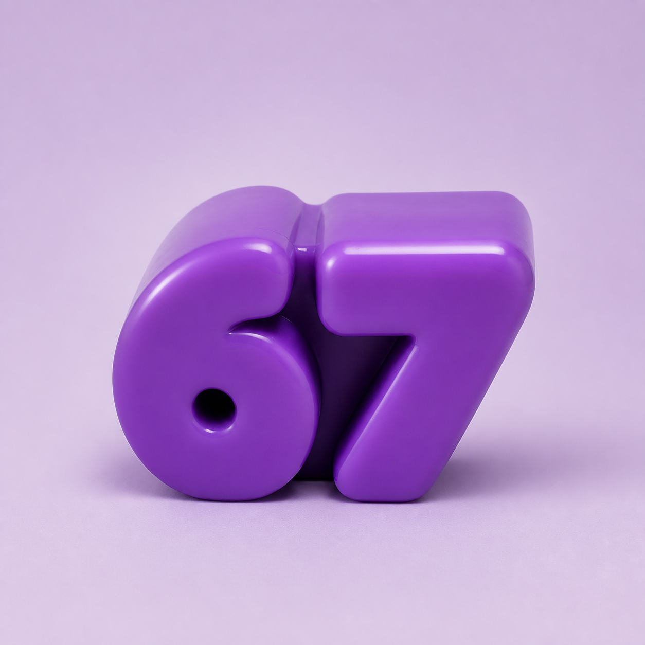 Purple 67 Number Squishy
